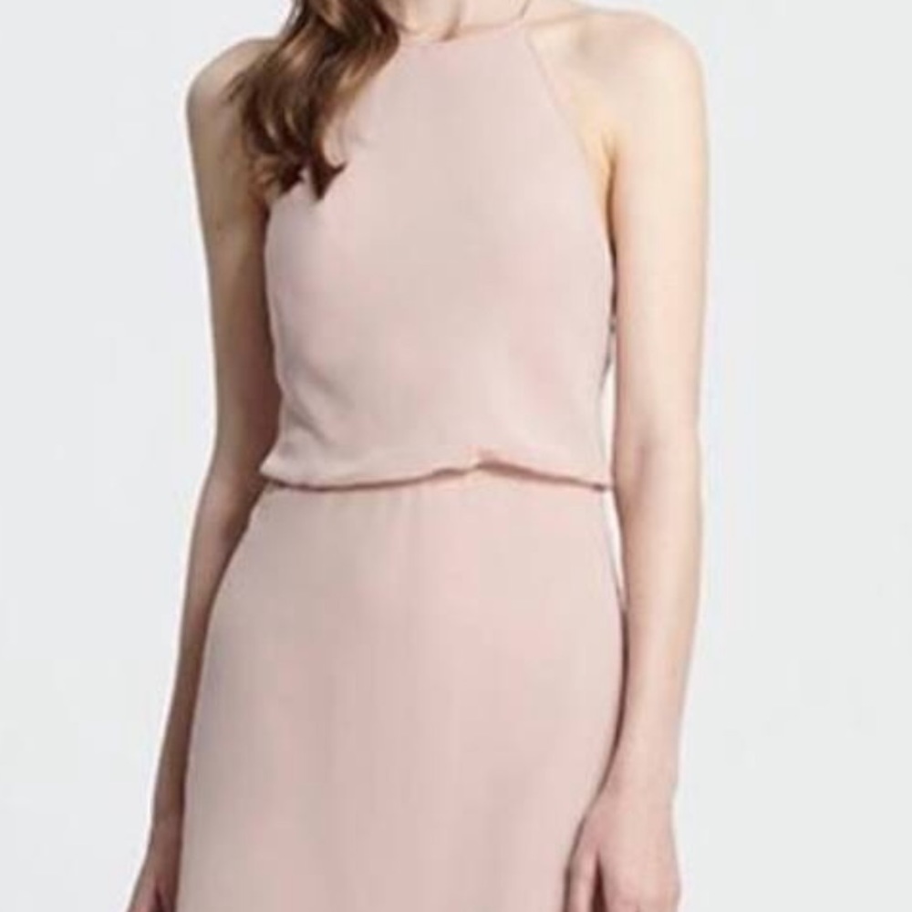 Monique Lhullier Halter Gown Size 0 in Blush